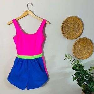 Vintage 80s SunBird Athletic Retro One Piece Romper